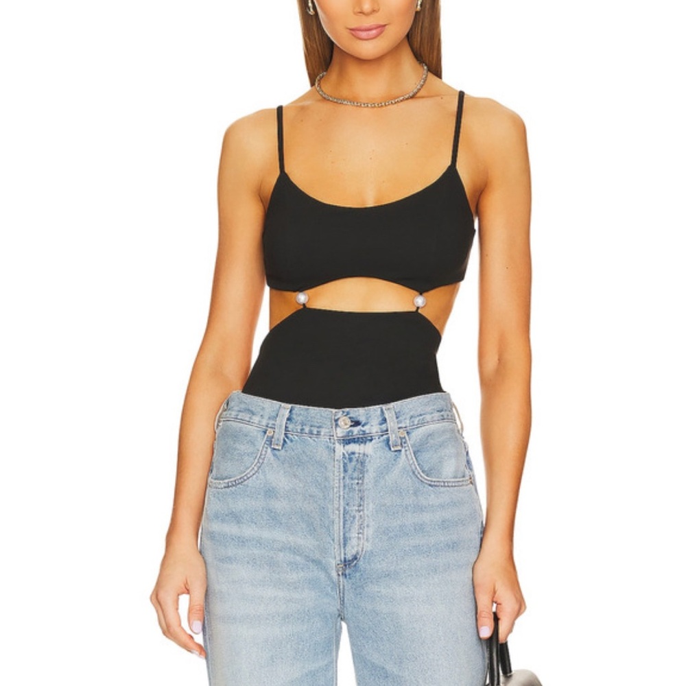 Brand NWT Cami NYC Black Embra Cami w/ Pearl Accent
